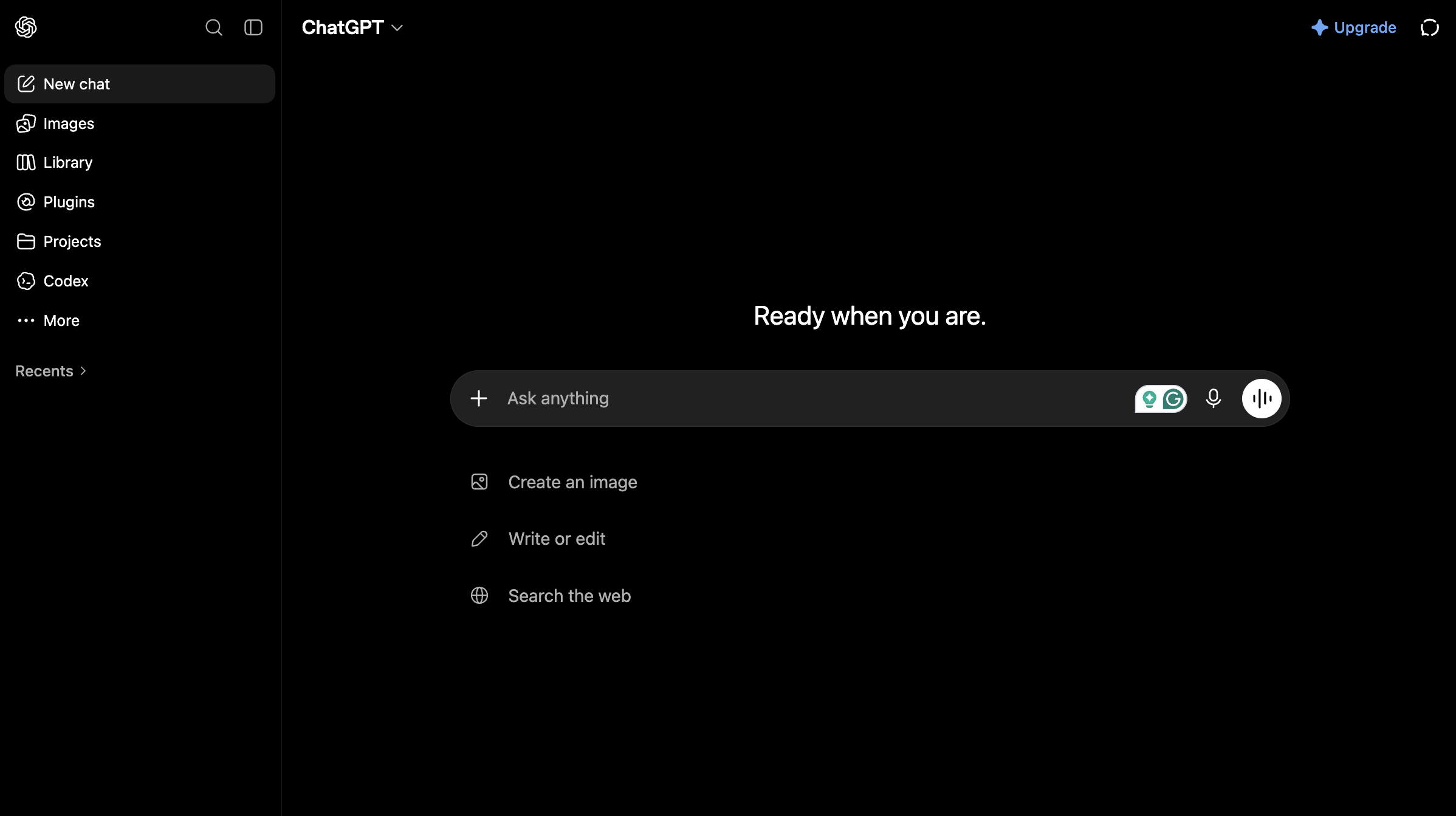 ChatGPT UI interface