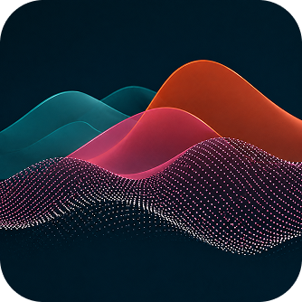 Abstract Colorful Wavy Data Waves Graphic